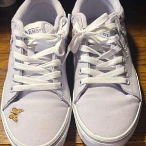 Vans Lilac Canvas Sneakers with Yellow Butterfly Accent